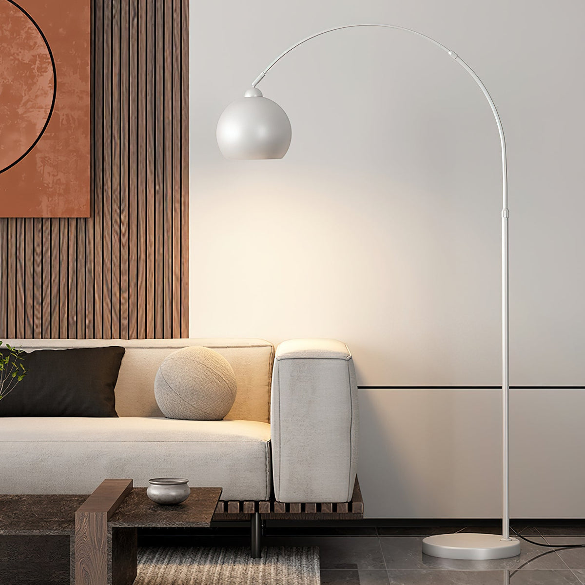 Adjustable Floor Lamp Metal Black Chrome White Telescopic Arm Reading Lamp Modern Design | Sansoti
