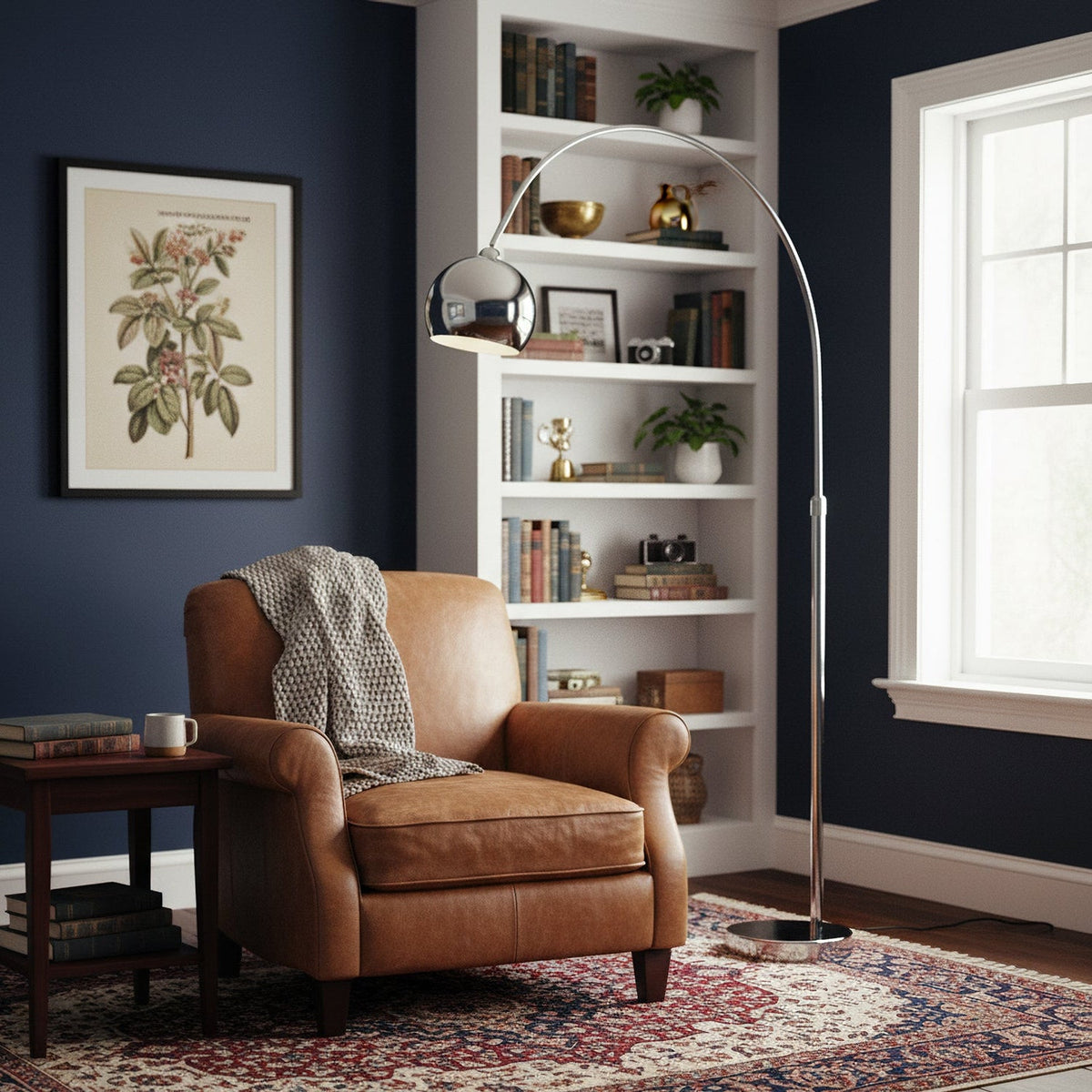 Adjustable Floor Lamp Metal Black Chrome White Telescopic Arm Reading Lamp Modern Design | Sansoti