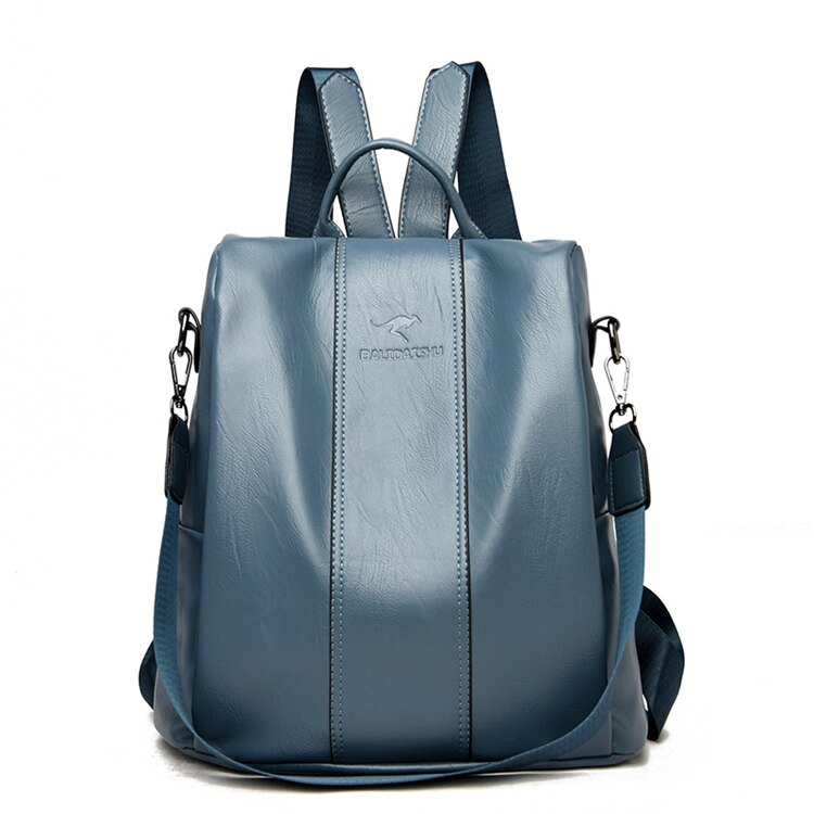 Leder-Damenrucksack Vintage-Stil Schultertasche wandelbar Diebstahlschutz-Design | Sansoti