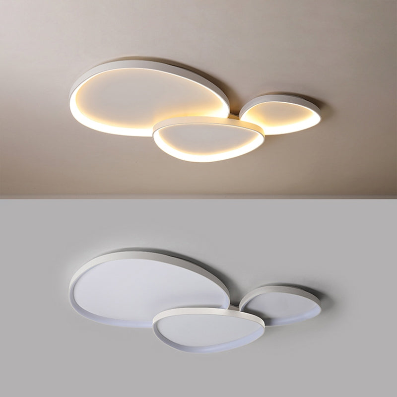 LED ceiling lamp oval dimmable metal black white bedroom hallway living room modern ceiling lighting Scandinavian design surface lamp | Sansoti