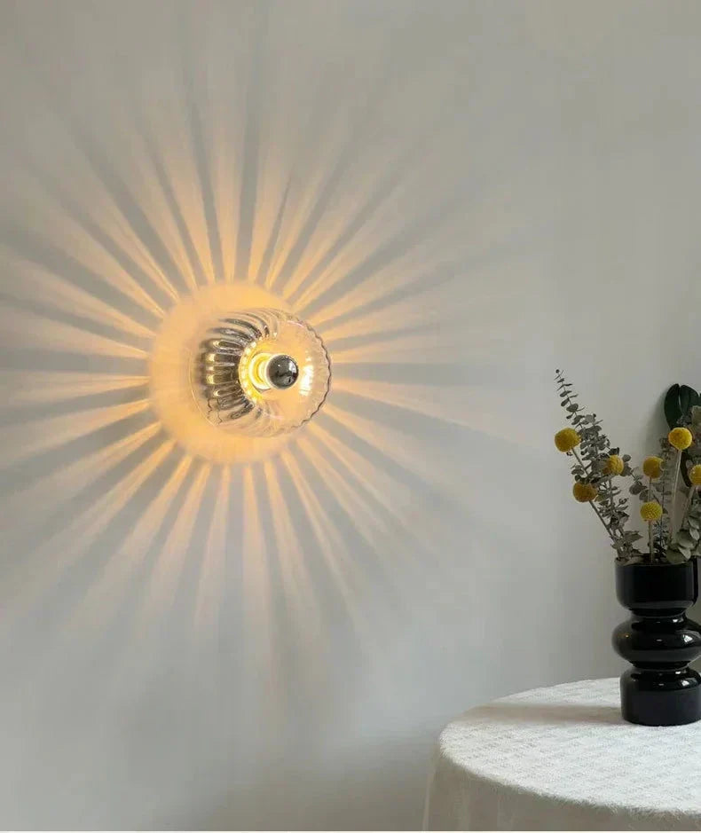 Minimalist Glass Wall Lamp – Warm Ambient Light for Living Room & Hallway | Sansoti