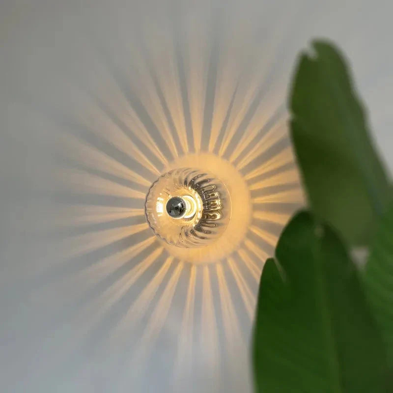Minimalist Glass Wall Lamp – Warm Ambient Light for Living Room & Hallway | Sansoti