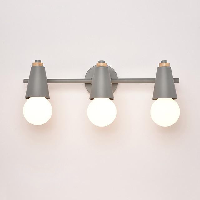 Wandlamp Metaal Hout 2 of 3 Lichts E27 Gekleurd Modern Slaapkamer Woonkamer | Sansoti