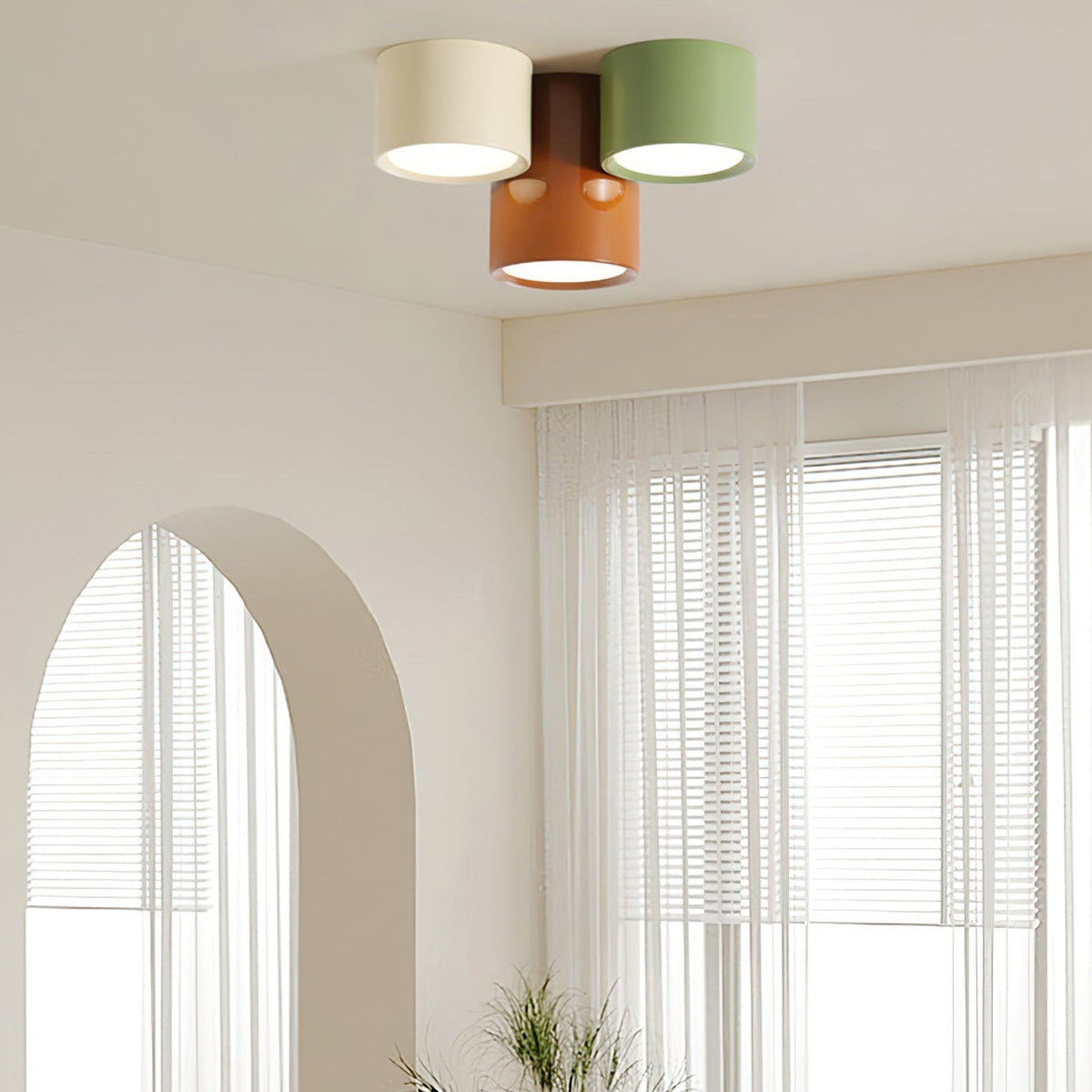 Ceiling Light Colored Metal Cylindrical Design Warm Light Bedroom Hallway Children's Room Living Room Ambient Lighting | Sansoti