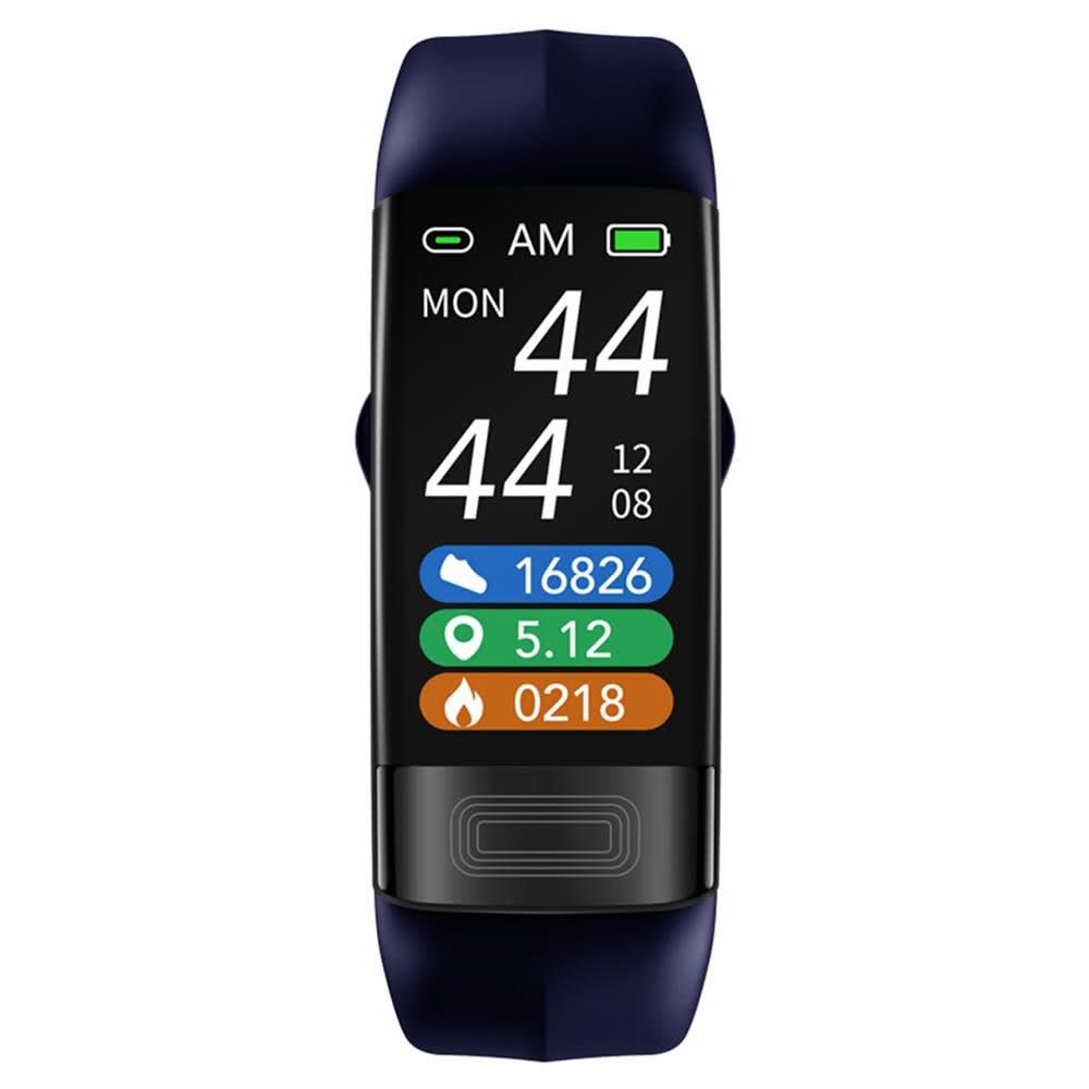 Fitnessarmband met Bloeddrukmeter ECG Hartslagmeting Gezondheidsmonitor Sporthorloge Activiteitentracker Zwart | Sansoti