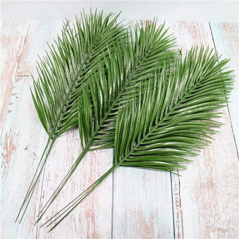 Artificial Palm Leaves Set of 12 Tropical Decoration for Parties, Events and Interiors Green Jungle Ambience Wall Decor | Sansoti