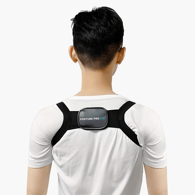 Posture Corrector Back Support Adjustable Black White Ergonomic Back Brace Shoulder Support Pain Relief Daily Use Sports | Sansoti