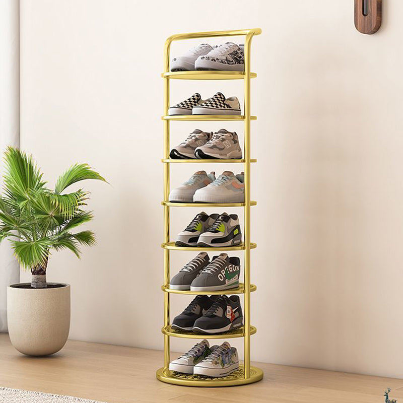 Round Multi-Tier Vertical Steel Shoe Rack Hallway Bedroom Wardrobe Storage Minimalist Design | Sansoti