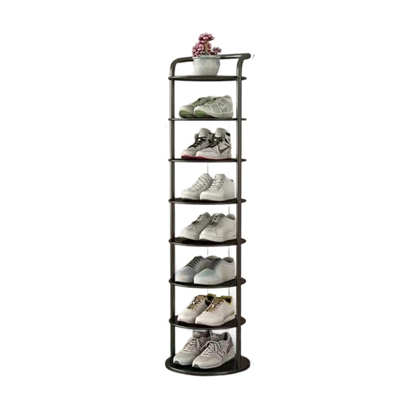 Round Multi-Tier Vertical Steel Shoe Rack Hallway Bedroom Wardrobe Storage Minimalist Design | Sansoti