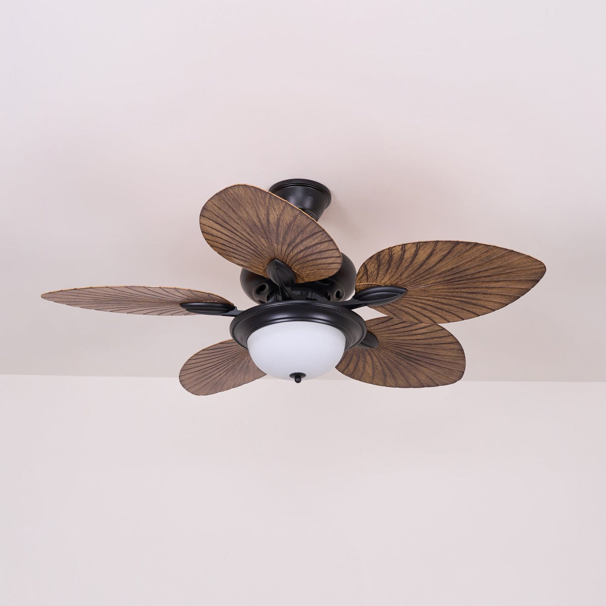 Ventilateur de plafond en bois tropical avec éclairage – télécommande 6 vitesses | Sansoti