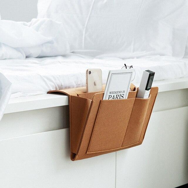 Hanging Felt Bed Organizer for Mattress & Sofa – Bedside Storage Bag with Compartments – Practical Organizer | Sansoti