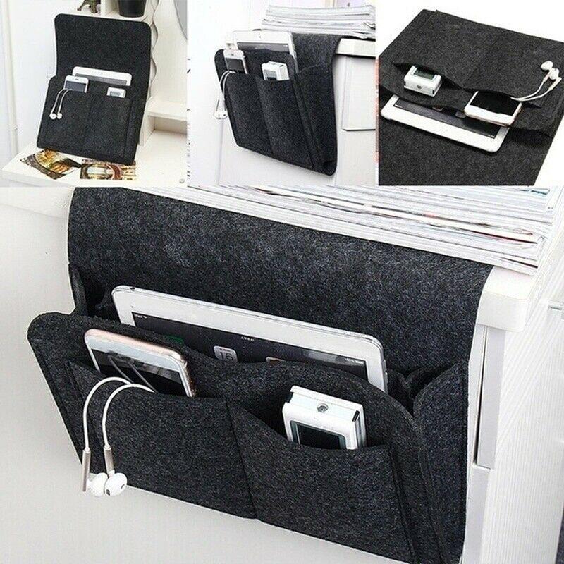 Hanging Felt Bed Organizer for Mattress & Sofa – Bedside Storage Bag with Compartments – Practical Organizer | Sansoti