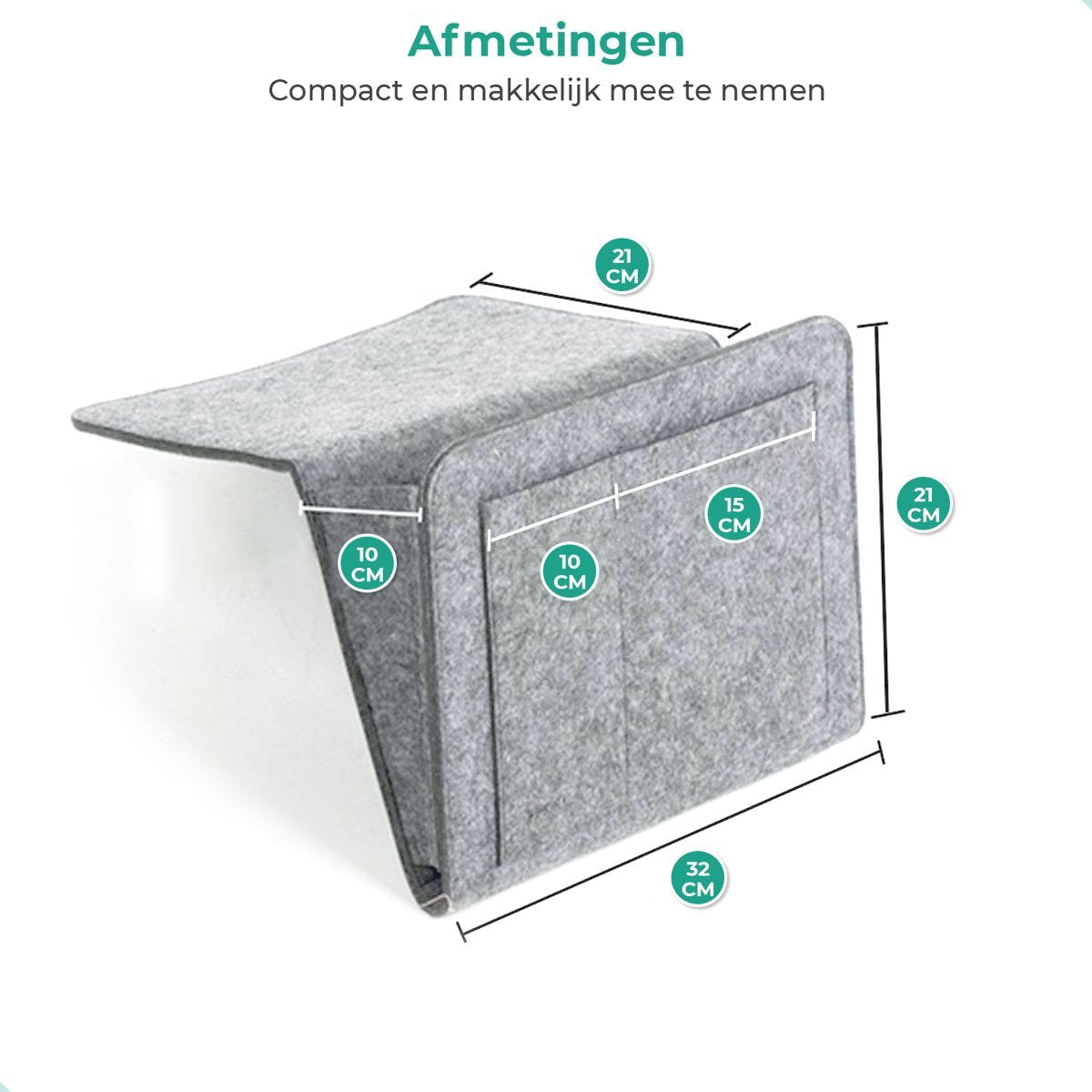 Hanging Felt Bed Organizer for Mattress & Sofa – Bedside Storage Bag with Compartments – Practical Organizer | Sansoti