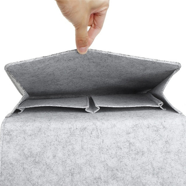 Hanging Felt Bed Organizer for Mattress & Sofa – Bedside Storage Bag with Compartments – Practical Organizer | Sansoti
