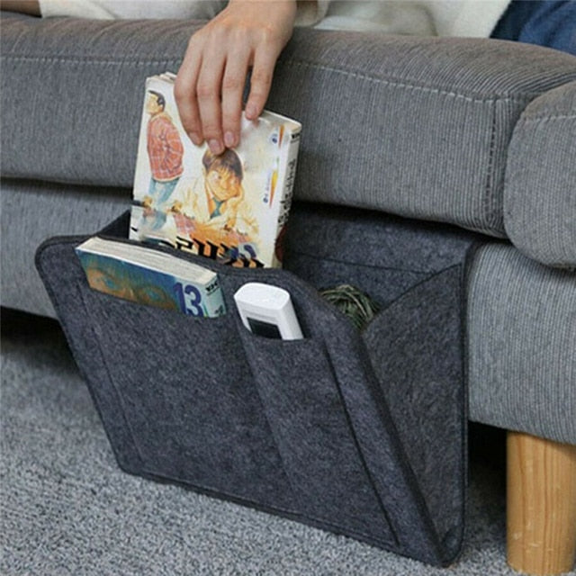 Hanging Felt Bed Organizer for Mattress & Sofa – Bedside Storage Bag with Compartments – Practical Organizer | Sansoti