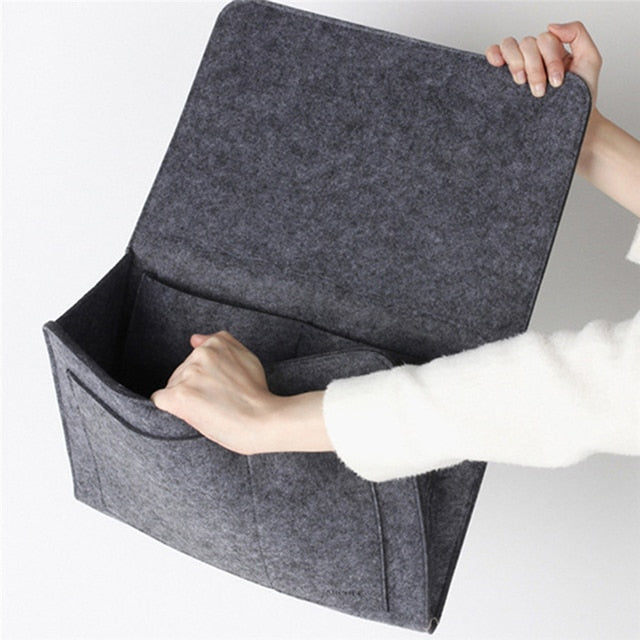 Hanging Felt Bed Organizer for Mattress & Sofa – Bedside Storage Bag with Compartments – Practical Organizer | Sansoti