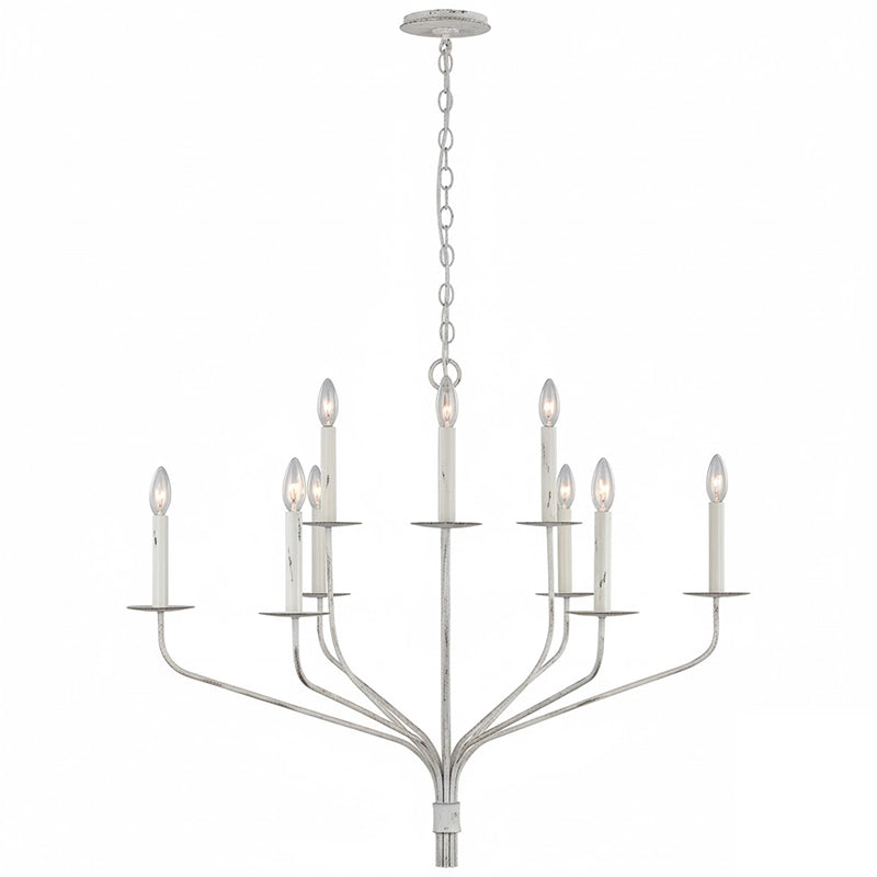 Minimalistische Kroonluchter met Slanke Armen en Kaarsvormige Fittingen – Moderne Design Hanglamp in Messing, Zwart of Nikkel | Sansoti