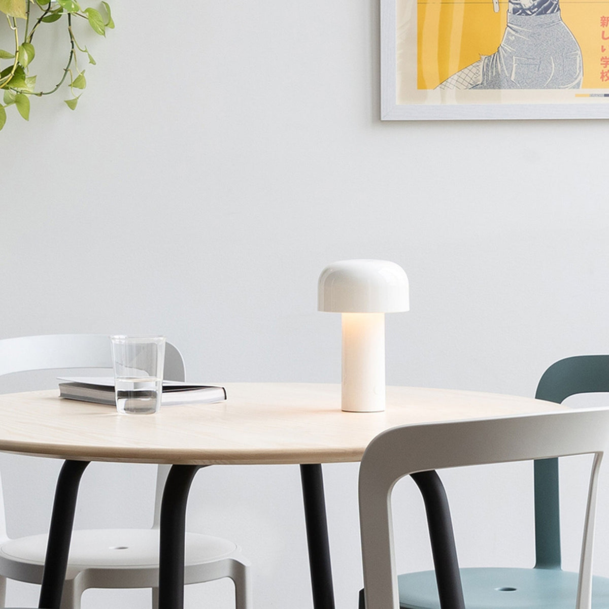 Wireless Rechargeable LED Table Lamp with Integrated LED & Touch Dim Function | Sansoti