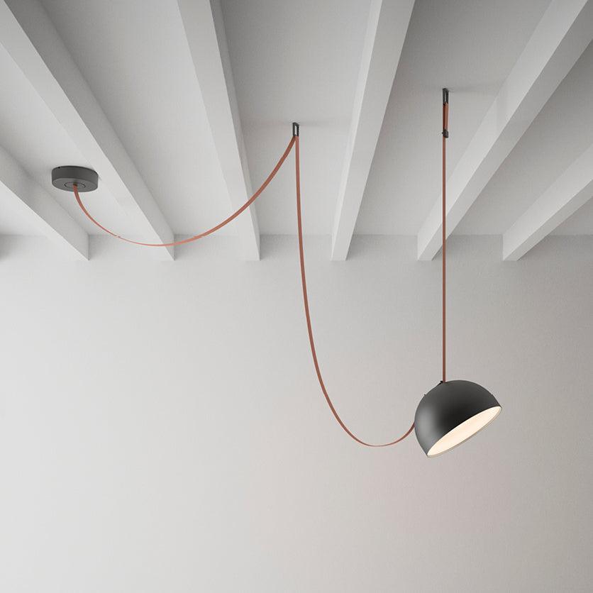 Suspension avec sangles en toile réglables et diffusion de la lumière à 360° pour un salon et une salle à manger chaleureux | Sansoti