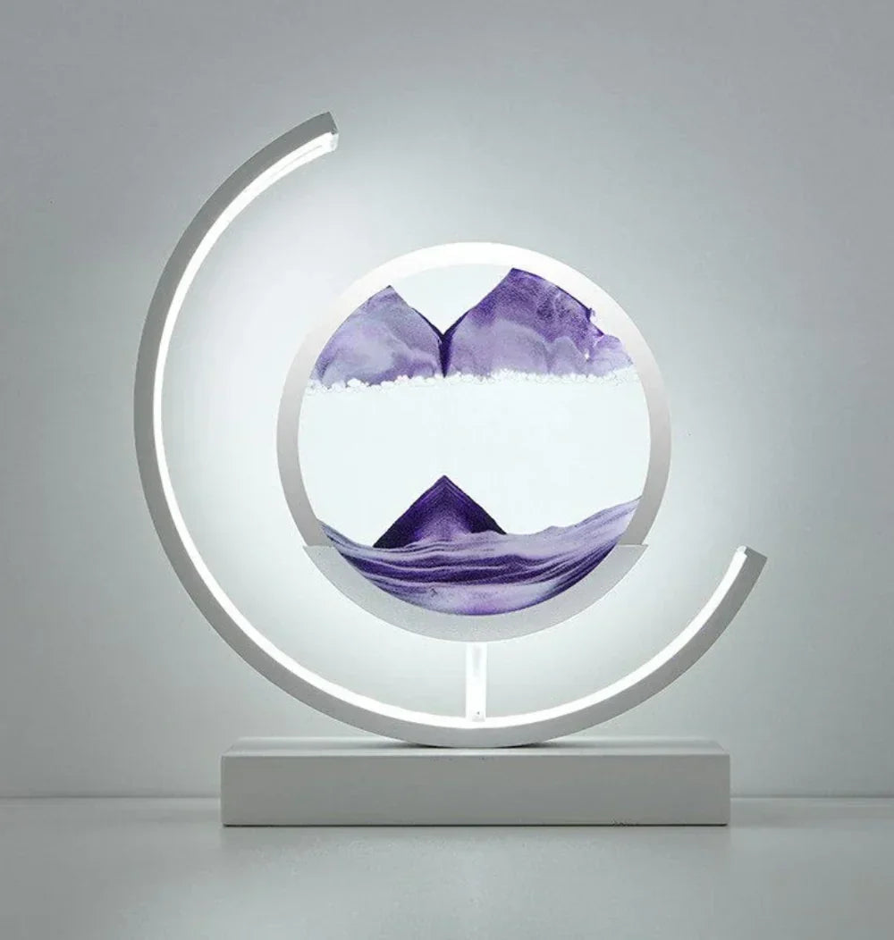 Sandlandschaft Tischlampe mit Farbwechsel und beweglicher Sandfigur für entspannte Atmosphäre | Sansoti