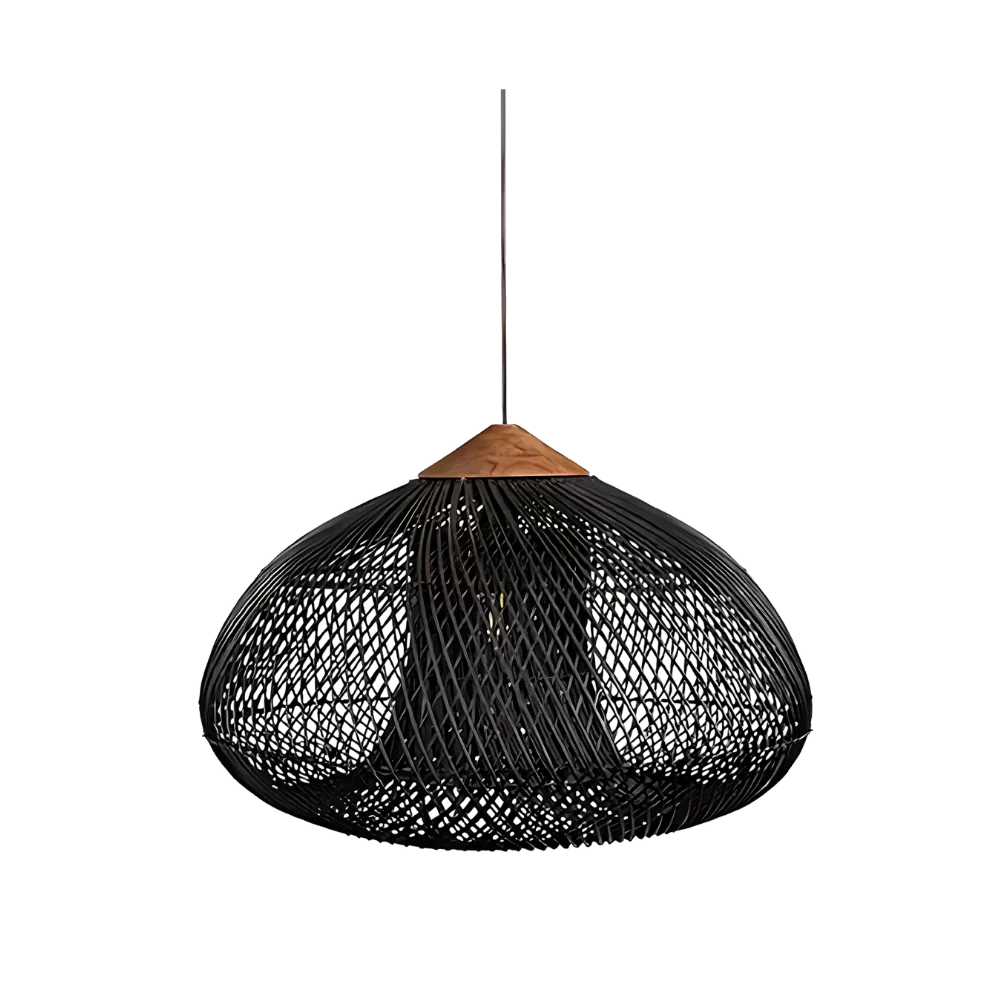 Elegant Handmade Rattan Japandi Pendant Light