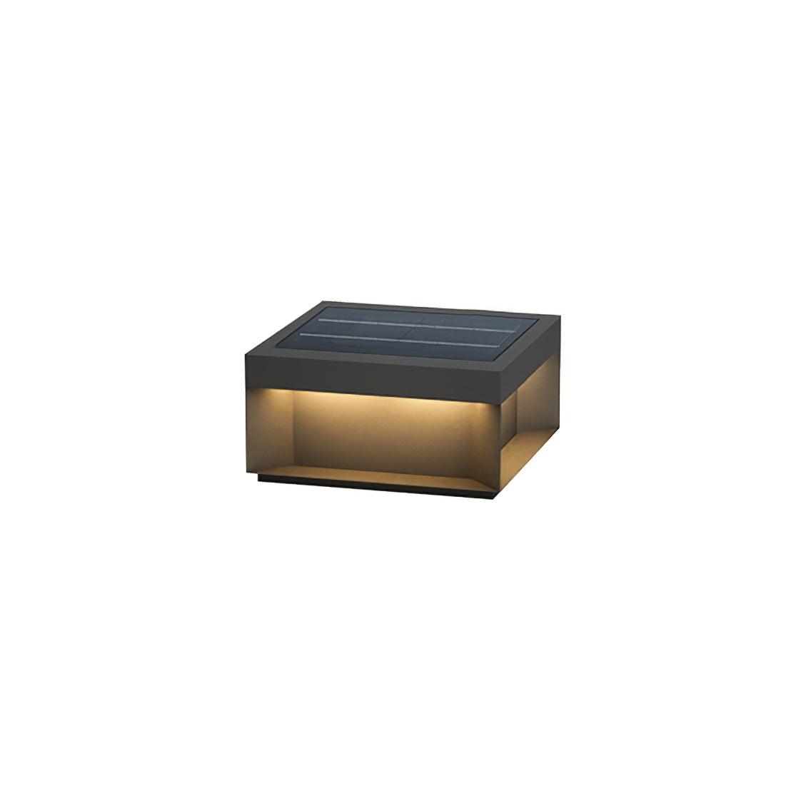 Éclairage solaire sur poteau de jardin moderne IP65 aluminium noir éclairage de chemin étanche pour jardin, allée, terrasse | Sansoti