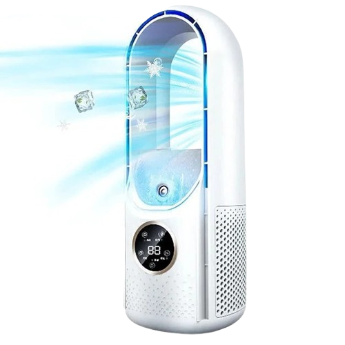 Bladeless Silent Portable Air Cooler Compact Table Fan Modern Design Adjustable Speeds Energy Efficient Home Office | Sansoti