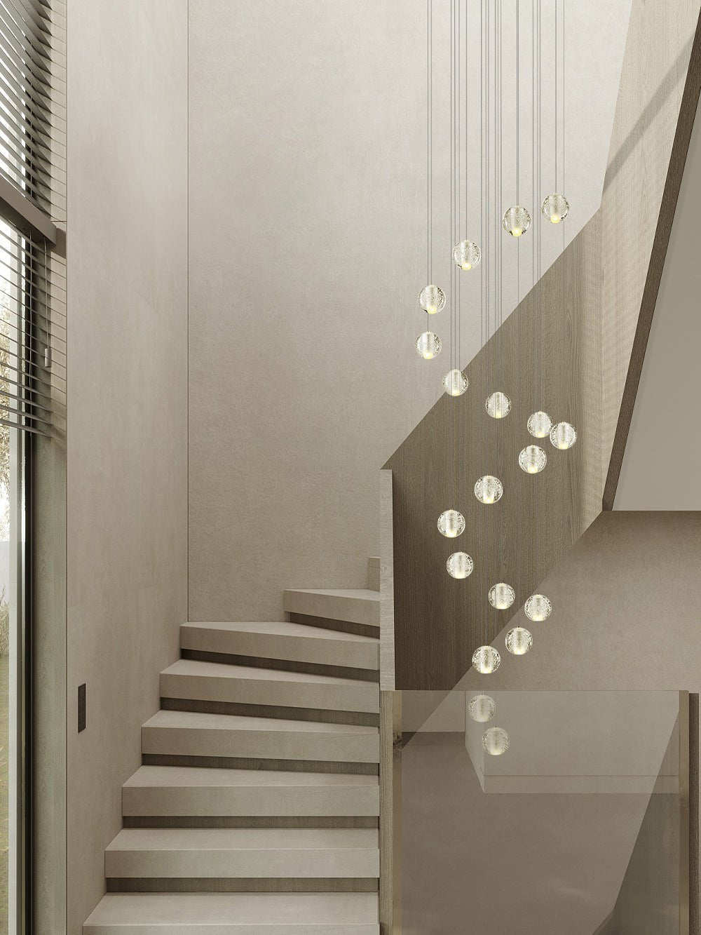 Crystal Cluster Pendant Lights Multiple Spheres Chrome Ceiling Lighting Modern Design Dining Room Living Room | Sansoti