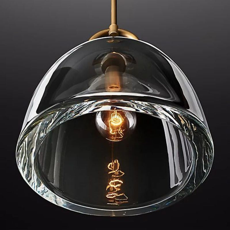 Glas-Kuppelpendelleuchte aus Messing, E26, höhenverstellbar, dimmbar, modernes Design, 7–14 Zoll, für Esszimmer und Küche | Sansoti