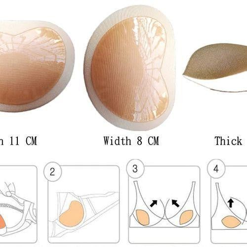 Bra Pads Swimwear Inserts Push-Up Effect Self-Adhesive Water-Resistant Breathable Comfortable Natural Black | Sansoti