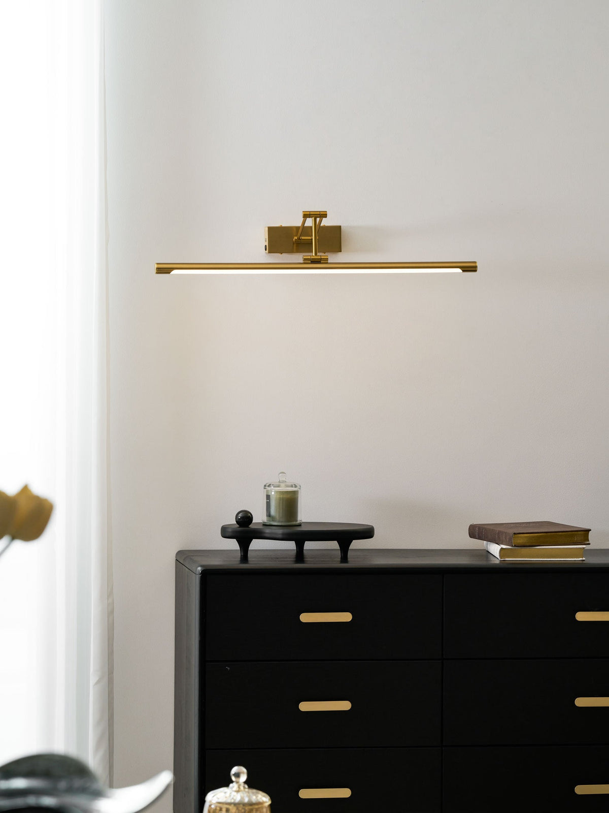 Éclairage rechargeable pour tableaux, doré, avec lampe sans fil USB pour cadre, art, photos et mur | Sansoti