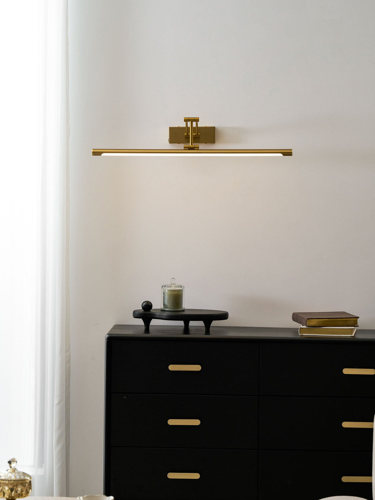 Éclairage rechargeable pour tableaux, doré, avec lampe sans fil USB pour cadre, art, photos et mur | Sansoti