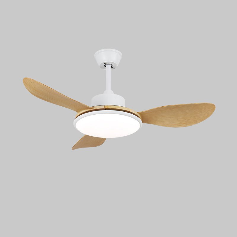 Ceiling Fan with LED Lighting and Remote Control | Scandinavian Design with Wood Grain Finish | Sansoti