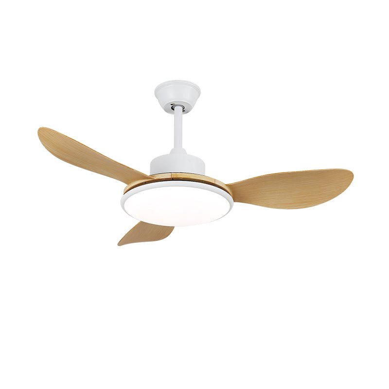 Ceiling Fan with LED Lighting and Remote Control | Scandinavian Design with Wood Grain Finish | Sansoti