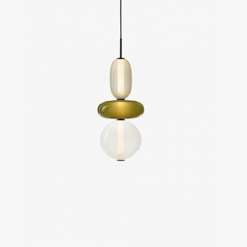 Pendelleuchte mit LED-Glaskugel, dimmbar, mit Fernbedienung, Metall und Acryl, für Esszimmer und Wohnzimmer, modernes stimmungsvolles Design | Sansoti
