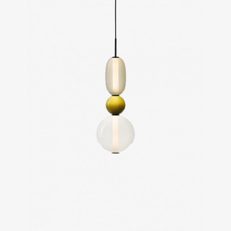 Pendelleuchte mit LED-Glaskugel, dimmbar, mit Fernbedienung, Metall und Acryl, für Esszimmer und Wohnzimmer, modernes stimmungsvolles Design | Sansoti