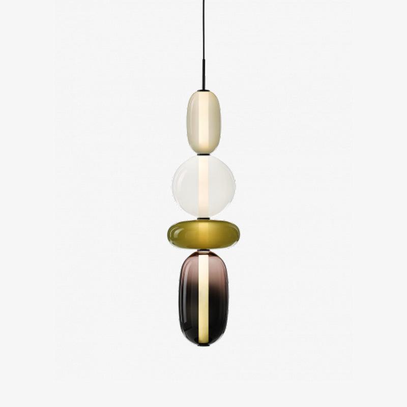 Pendelleuchte mit LED-Glaskugel, dimmbar, mit Fernbedienung, Metall und Acryl, für Esszimmer und Wohnzimmer, modernes stimmungsvolles Design | Sansoti