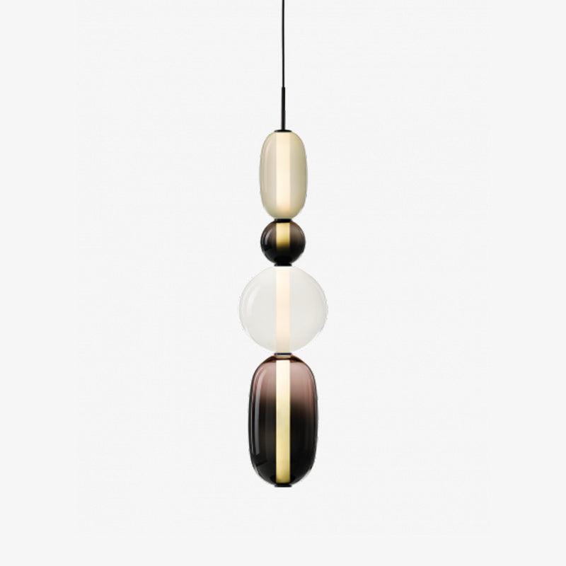 Pendelleuchte mit LED-Glaskugel, dimmbar, mit Fernbedienung, Metall und Acryl, für Esszimmer und Wohnzimmer, modernes stimmungsvolles Design | Sansoti