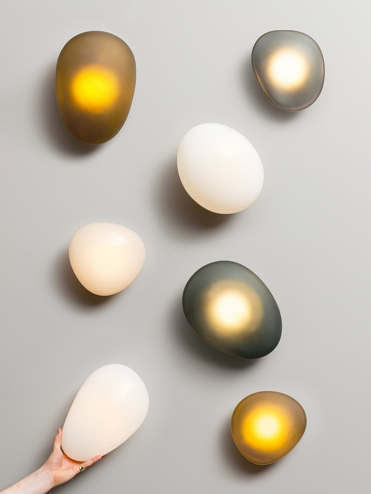 Glass Wall Light with Hand-Blown Bubble Glass – Sculptural Lighting, Scandinavian Design – Available in 4 Unique Models & 4 Colors | Sansoti