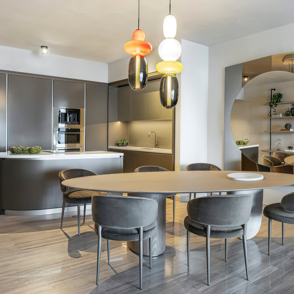 Glass Pendant Lamp with Hand-Blown Shades – Modern Lighting with Artisan Glasswork | Sansoti