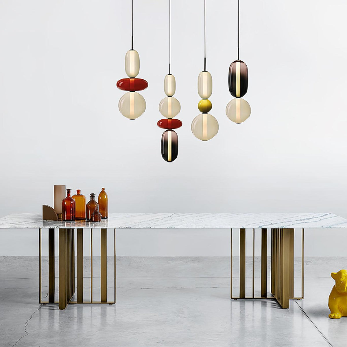Glass Pendant Lamp with Hand-Blown Shades – Modern Lighting with Artisan Glasswork | Sansoti