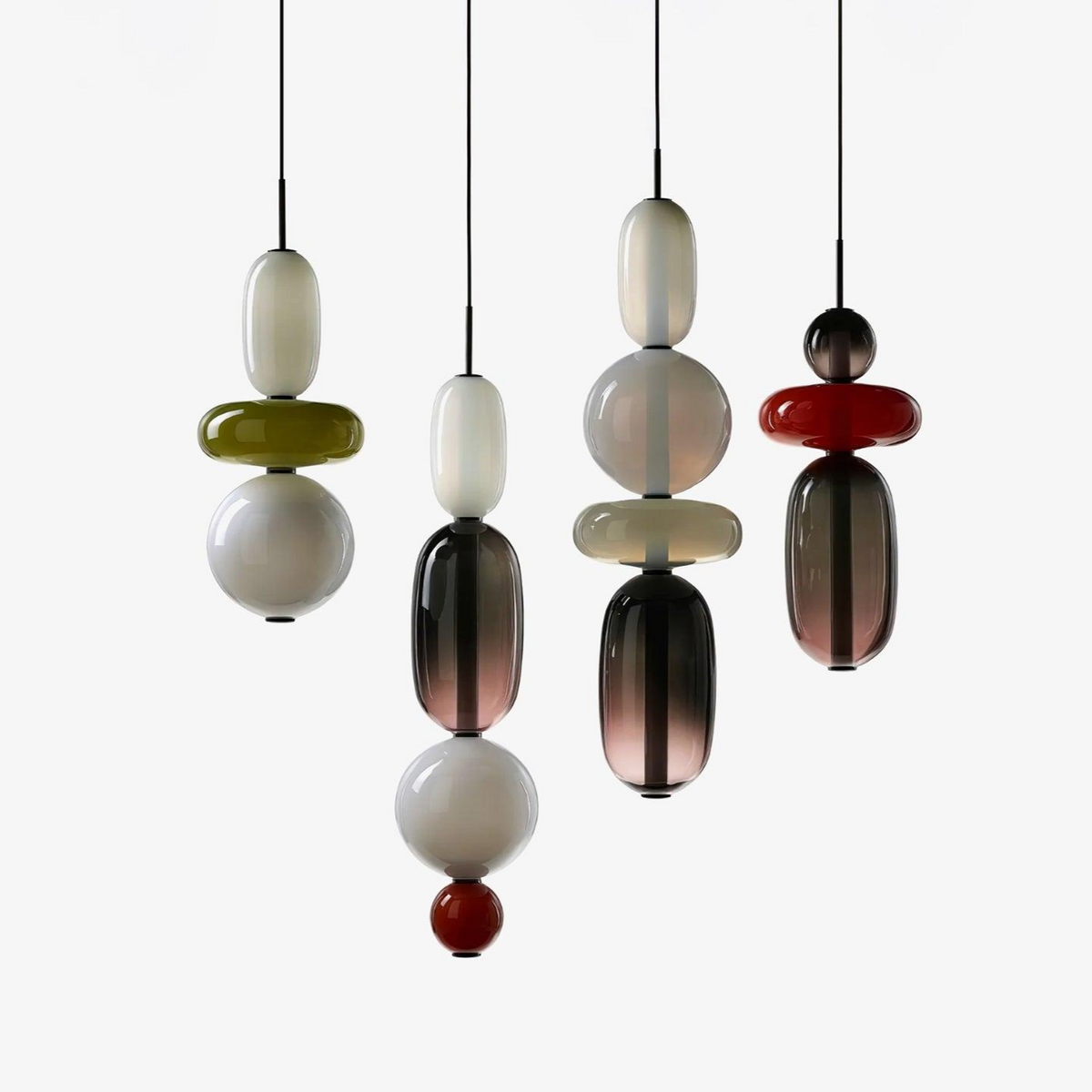 Pendelleuchte mit LED-Glaskugel, dimmbar, mit Fernbedienung, Metall und Acryl, für Esszimmer und Wohnzimmer, modernes stimmungsvolles Design | Sansoti