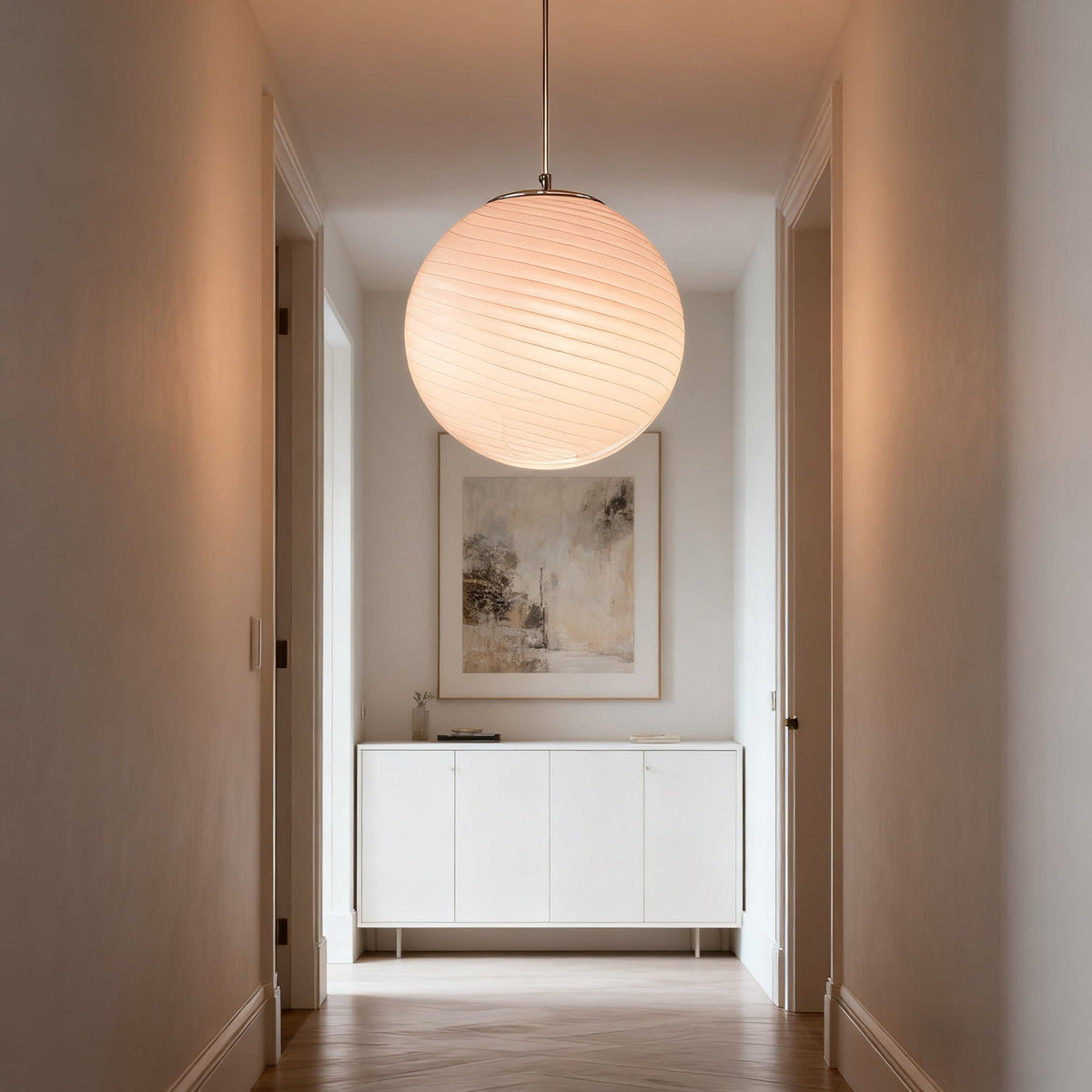 Glazen Hanglamp met Gedraaide Vorm – Handgeblazen Designverlichting voor Keukeneiland en Eetruimte | Sansoti