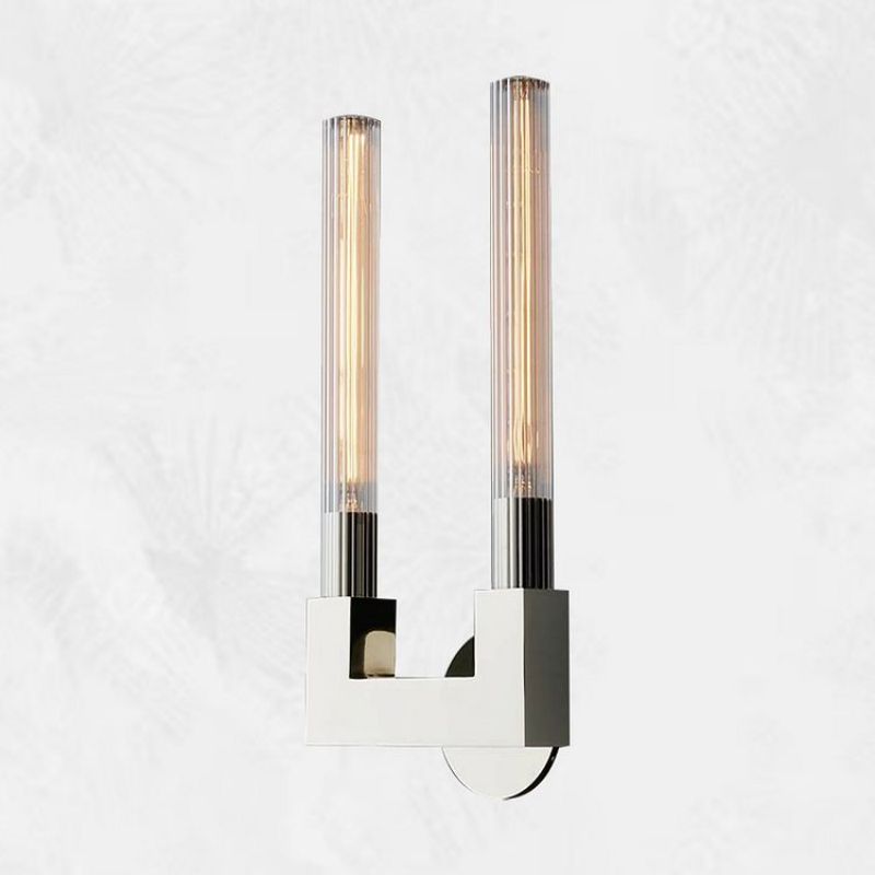 Glas-Wandleuchte als Kerzenhalter Messing Schwarz Nickel Wohnzimmer Schlafzimmer Esszimmer Dimmbar Designbeleuchtung | Sansoti