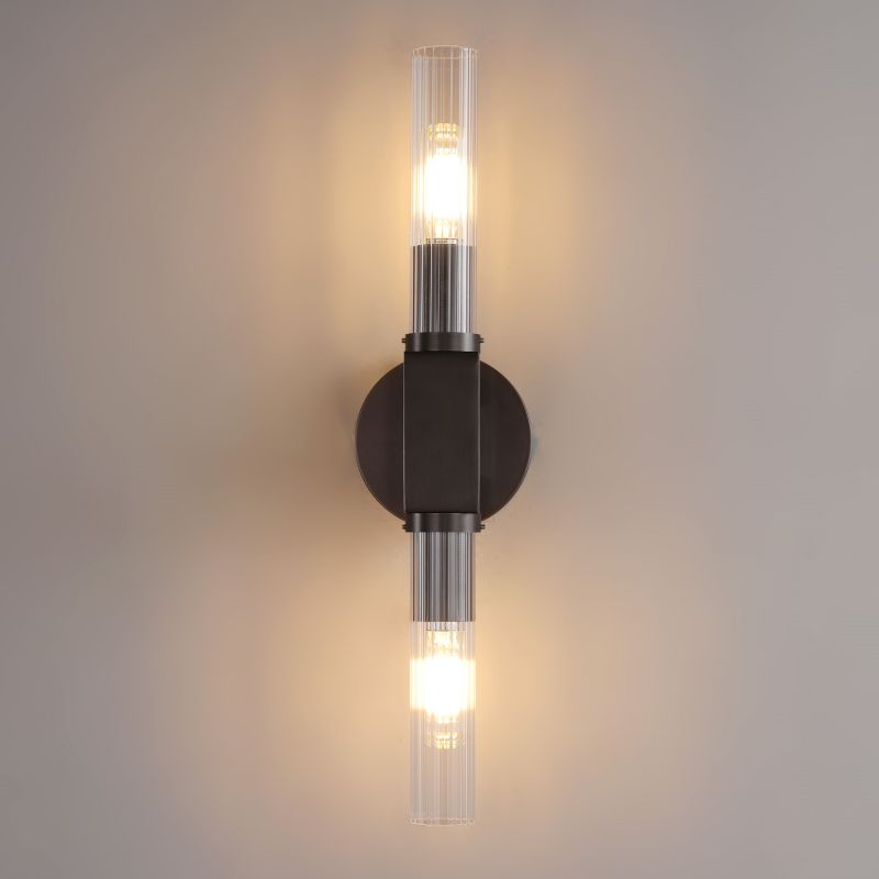 Glas-Wandleuchte als Kerzenhalter Messing Schwarz Nickel Wohnzimmer Schlafzimmer Esszimmer Dimmbar Designbeleuchtung | Sansoti