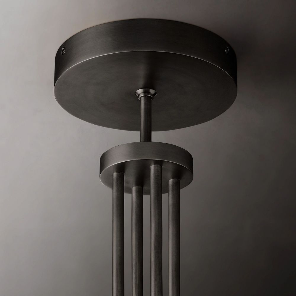 Runder Kronleuchter mit geripptem Glas und Messing für Esszimmer, Wohnzimmer, Schlafzimmer und Eingangsbereich, modern | Sansoti