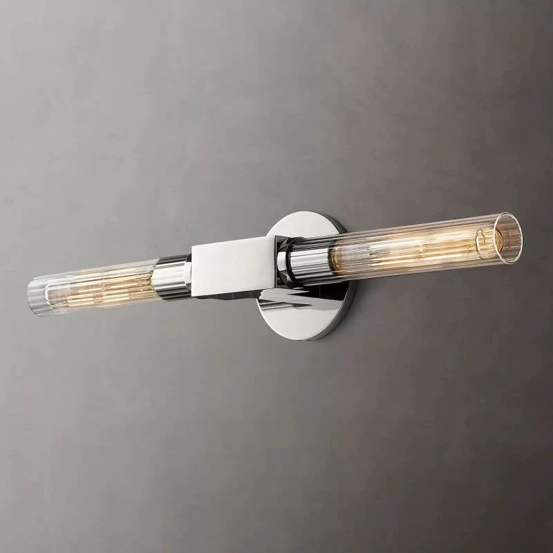 Wandleuchte aus Glas, lineares Design, Messing, schwarz, Nickel, dimmbar, stimmungsvoll, Wohnzimmer, Schlafzimmer, Flur, Eingangsbeleuchtung | Sansoti