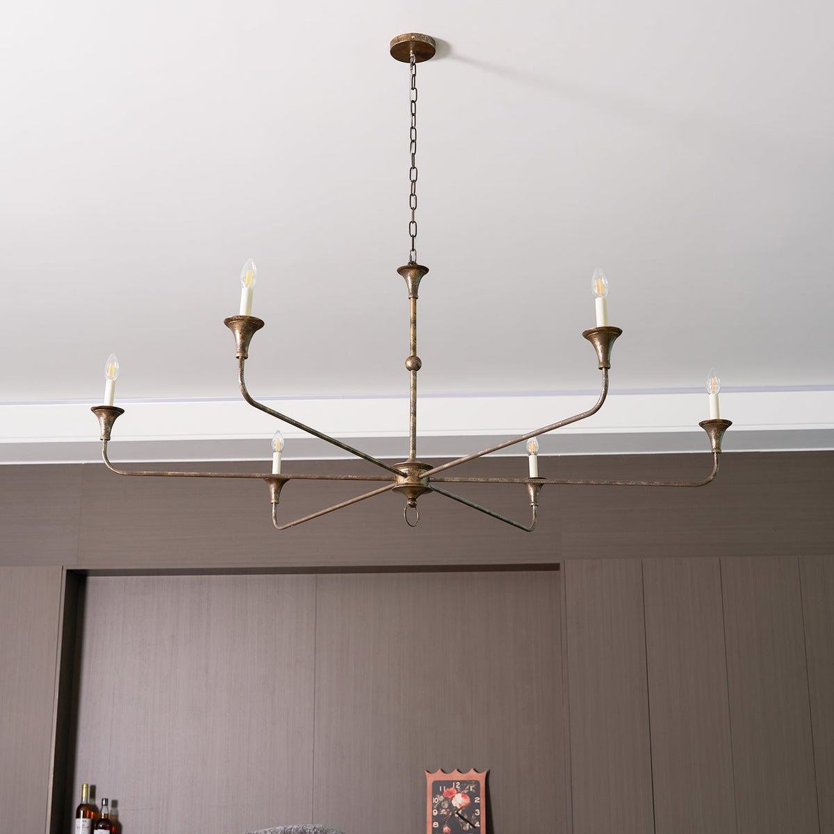 Kaarslamp Kroonluchter Messing Metaal Goud Zwart Wit Nikkel Woonkamer Eetkamer 5 6 Armen Hanglamp Vintage Kaarsenkroonluchter | Sansoti