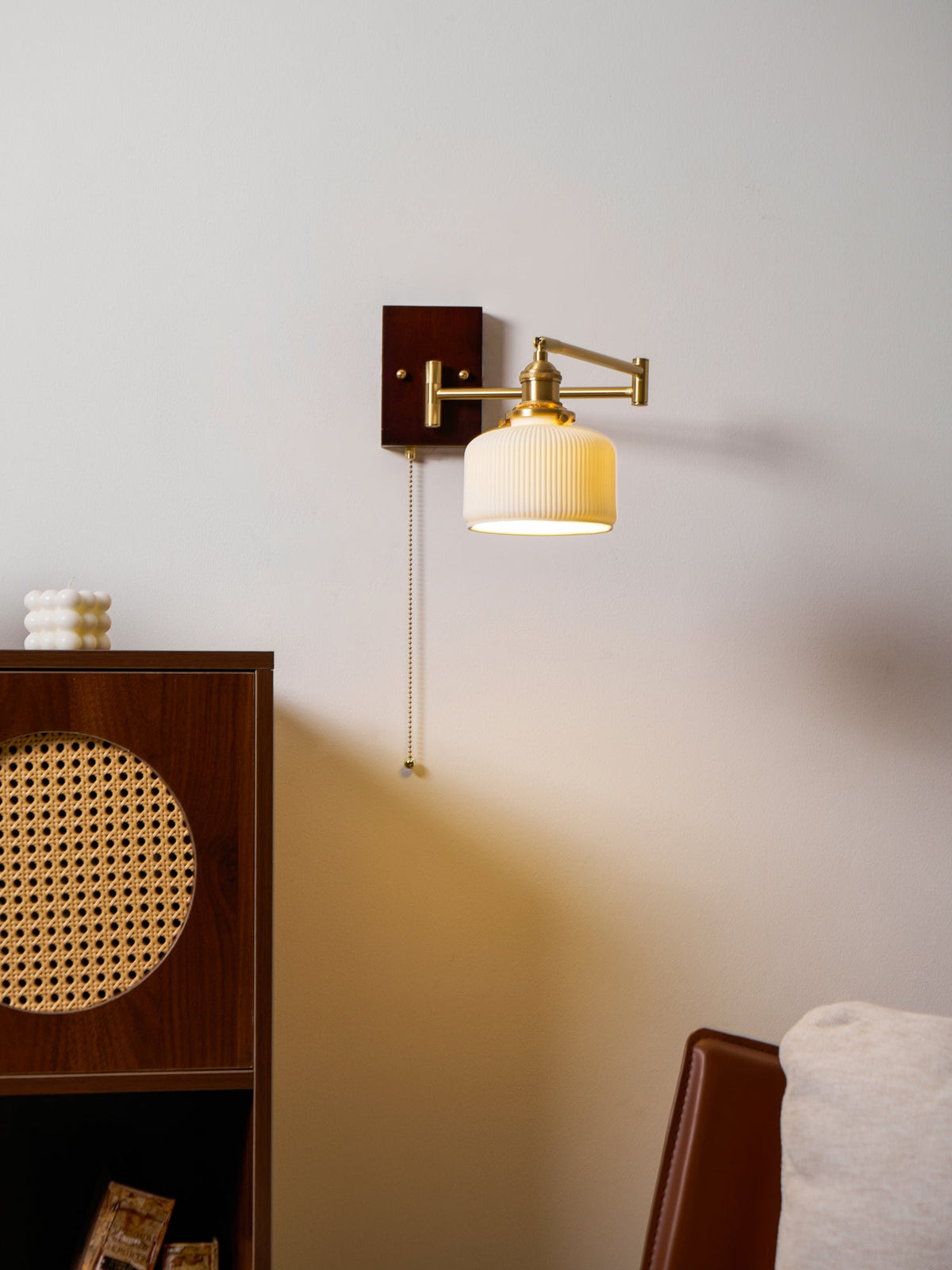 Ceramic Wall Lamp Geometric Design – 5 Models Brass & Walnut | Sansoti