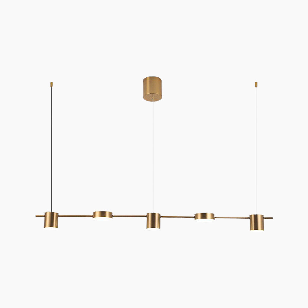 Dimmable Linear LED Pendant Light Aluminum Black Gold Dining Room Modern Chandelier Adjustable Design Lighting | Sansoti